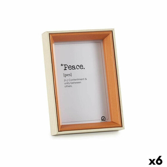 Photo frame Crystal Brown White MDF Wood (12 x 17 x 3 cm) (6 Units)