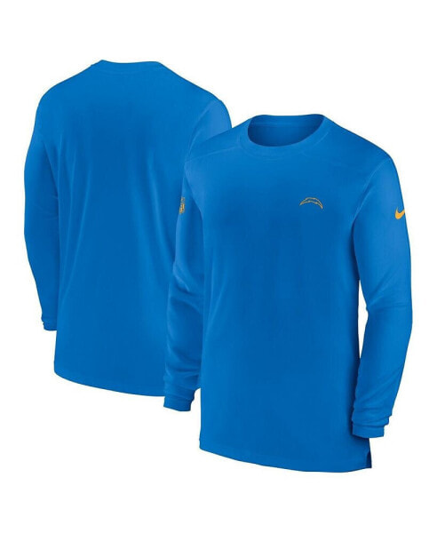 Men's Powder Blue Los Angeles Chargers Sideline Coach Performance Long Sleeve T-shirt