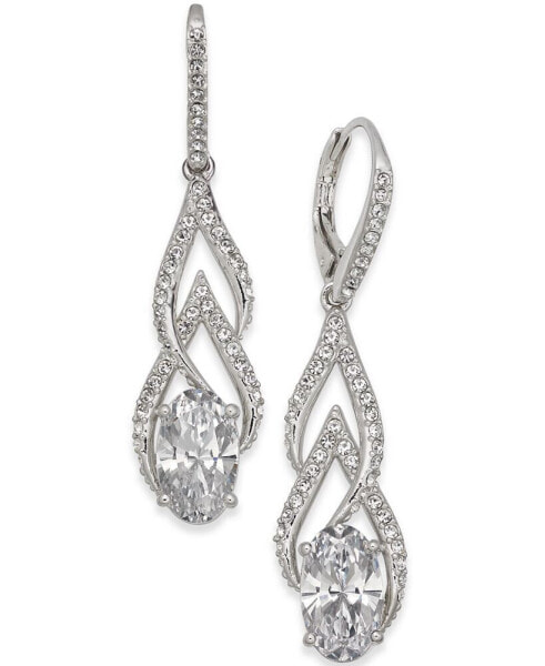 Silver-Tone Crystal & Pavé Drop Earrings, Created for Macy's