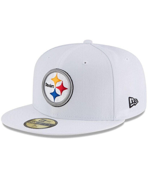 Men's White Pittsburgh Steelers Omaha 59FIFTY Fitted Hat