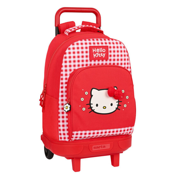 Школьный рюкзак с колесиками Hello Kitty Spring Красный 33 X 45 X 22 cm