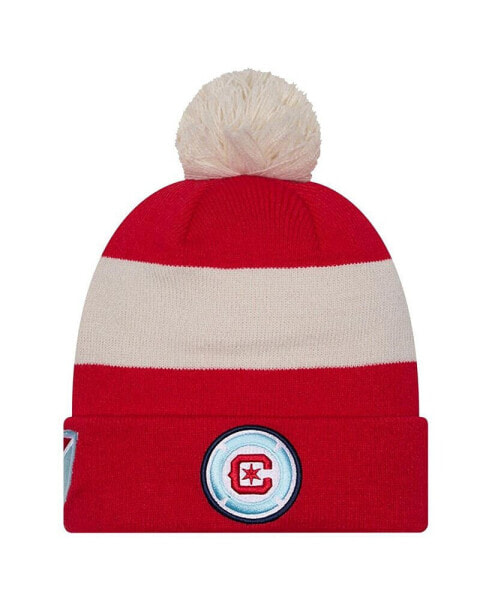 Men's Red Chicago Fire 2024 Kick Off Collection Cuffed Knit Hat with Pom