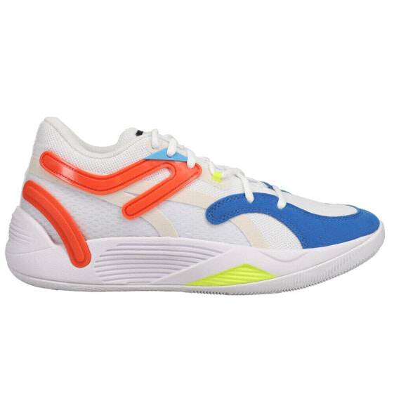 Puma Trc Blaze Court Lace Up Basketball Mens White Sneakers Athletic Shoes 3765