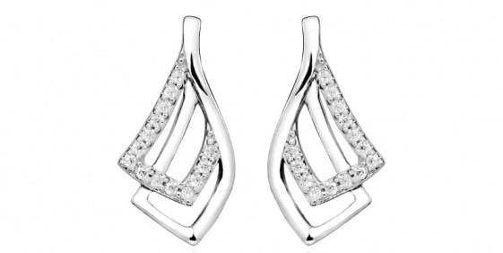 Elegant earrings with zircons SC372