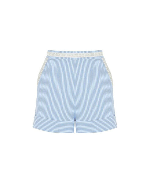 Women's High Waisted Striped Mini Shorts