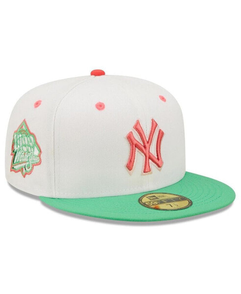 Men's White, Green New York Yankees 1999 World Series Watermelon Lolli 59Fifty Fitted Hat