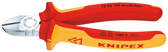 KNIPEX 70 06 125 - Diagonal-cutting pliers - Chromium-vanadium steel - Plastic - Red/Orange - 12.5 cm - 121 g
