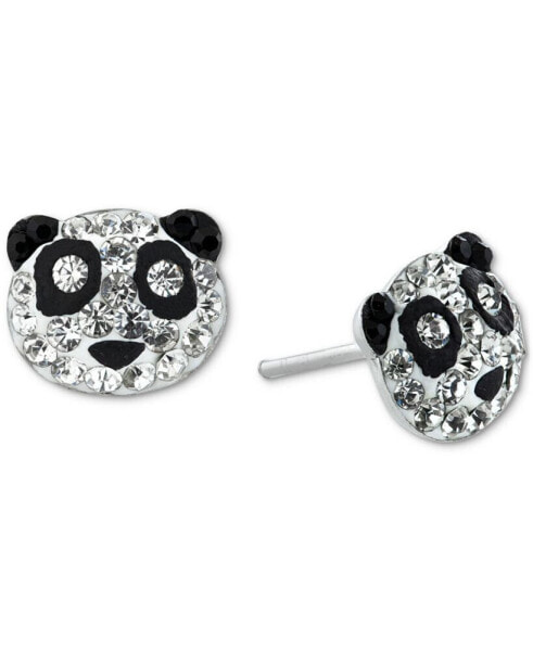 Crystal Panda Stud Earrings in Sterling Silver, Created for Macy's