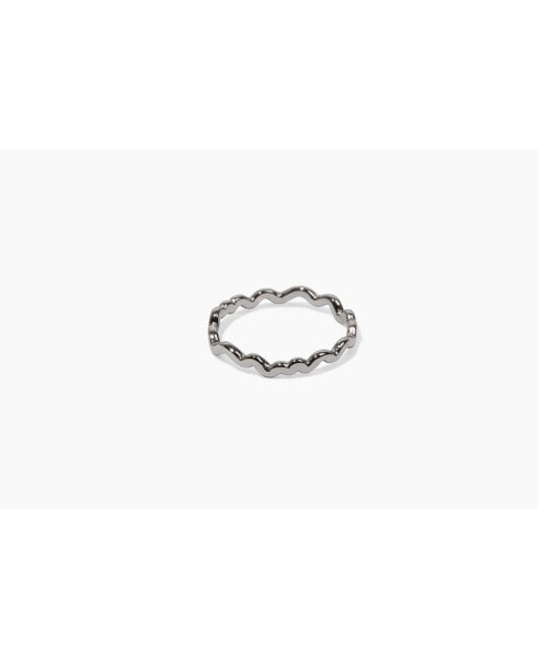 rhodium lux wave ring