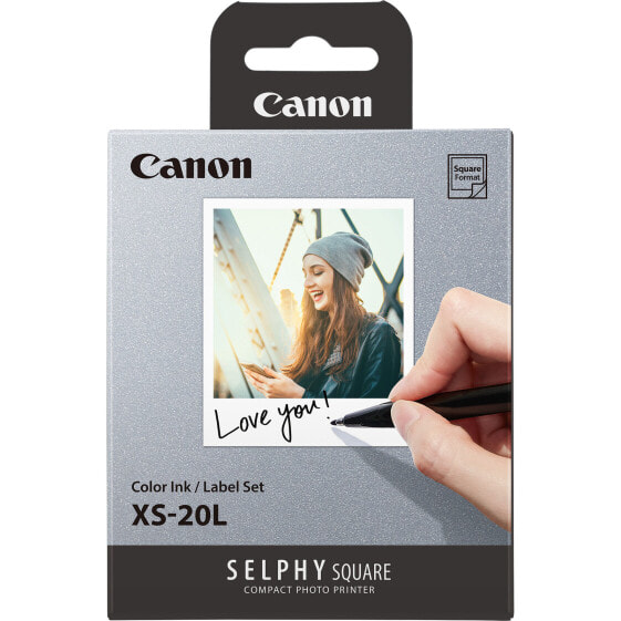 Canon XS-20L Ink/Paper Set - 20 Prints - Inkjet - 20 sheets - 100 year(s) - SELPHY SQUARE QX10 - Box