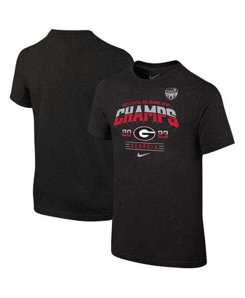 Big Boys and Girls Black Georgia Bulldogs 2023 Orange Bowl Champions Locker Room T-shirt