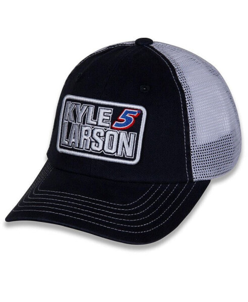 Women's Black, White Kyle Larson Name and Number Patch Adjustable Hat