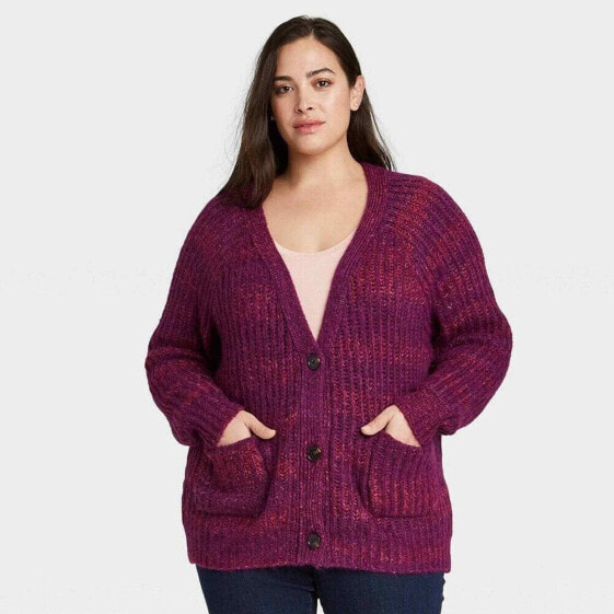 New Women' Plus size Cardigan - Ava & Viv™ purple size X 14W