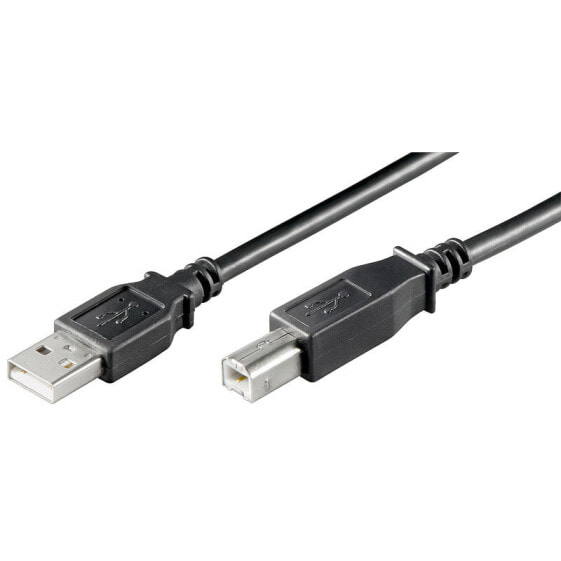 Wentronic USB 2.0 Hi-Speed Cable - black - 1 m - 1 m - USB A - USB B - USB 2.0 - 480 Mbit/s - Black