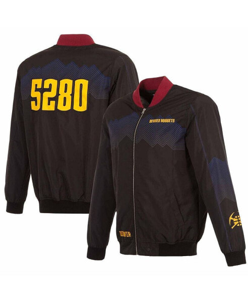 Men's Black Denver Nuggets 2023/24 City Edition Nylon Full-Zip Bomber Jacket