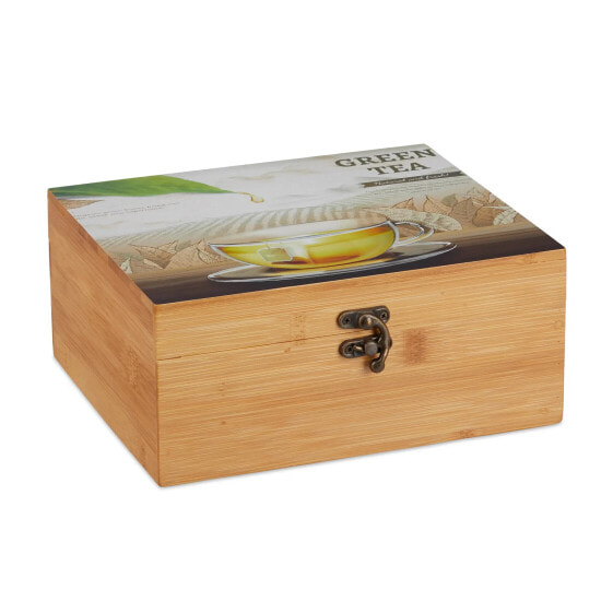 Хранение продуктов Relaxdays чайный бокс из бамбука с 6 отделениями