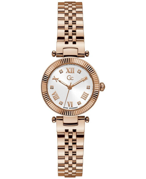 Gc Flair Women's Swiss Rose Gold-Tone Stainless Steel Bracelet Watch 28mm
