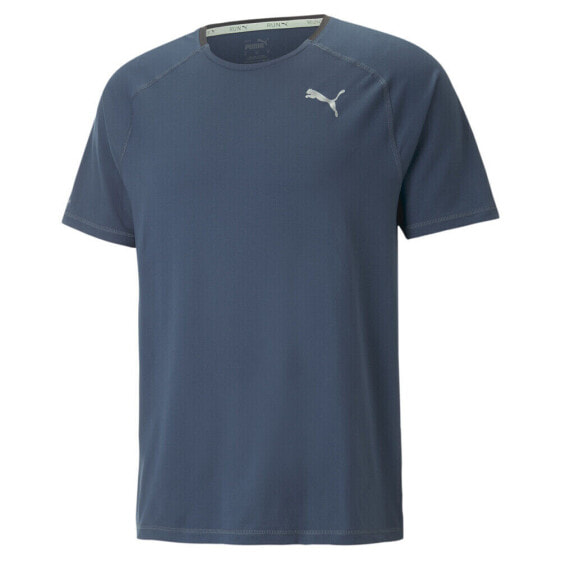 Puma Run Cloudspun Crew Neck Short Sleeve Athletic T-Shirt Mens Black Casual Top