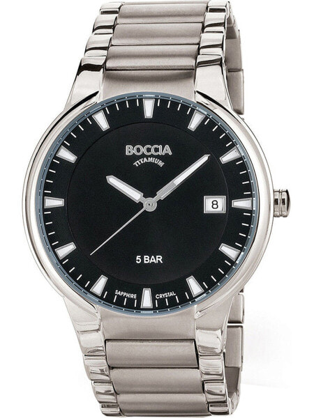 Часы Boccia Titanium 39mm 5ATM Black