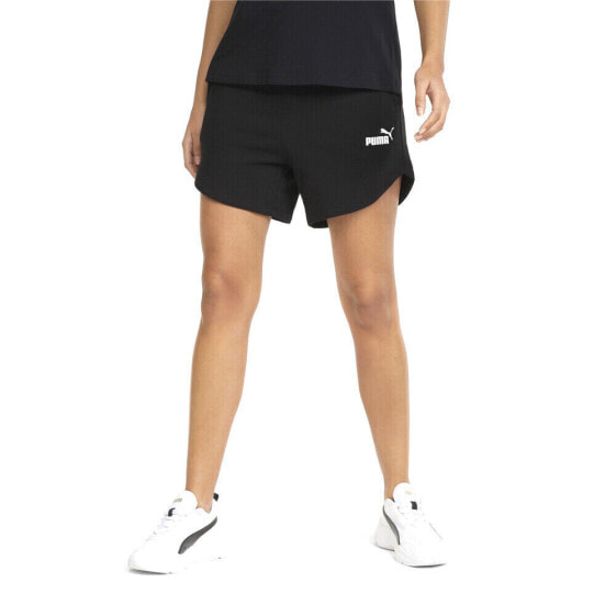 Puma Essentials High Waist 5" Shorts Womens Black Casual Athletic Bottoms 848339