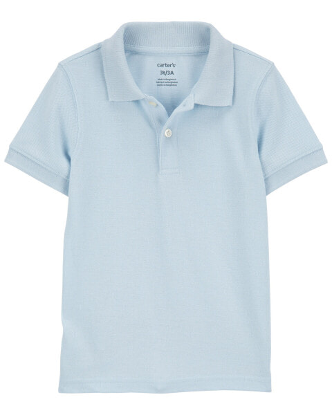 Baby Ribbed Collar Polo Shirt 24M