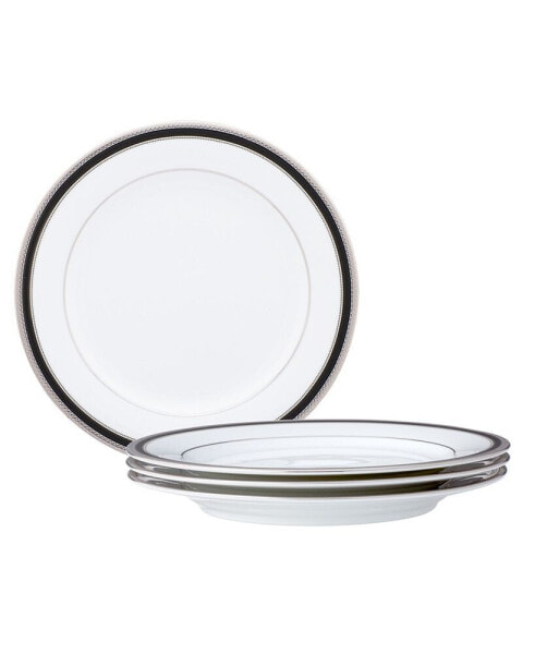 Austin Platinum Set of 4 Bread Butter and Appetizer Plates, Service For 4