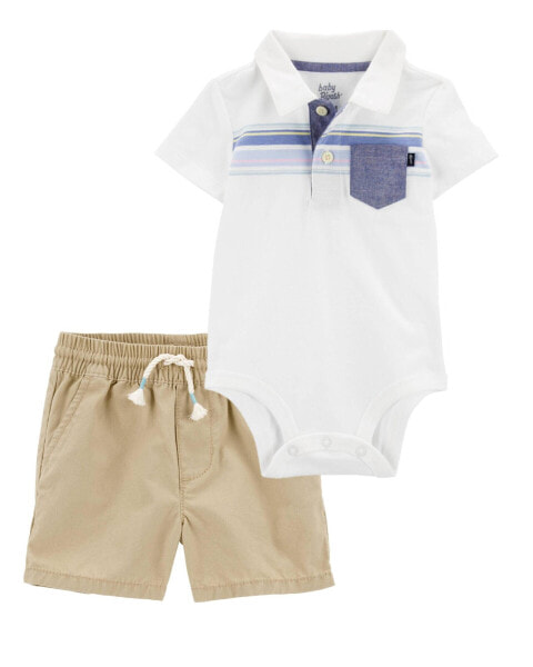 Комплект боди и шорты для мальчика Carterʻs Baby Henley & Canvas - 2 предмета