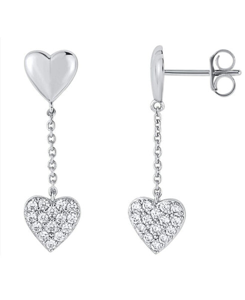 Cubic Zirconia (0.30 ct.t.w.) Heart Drop Earring