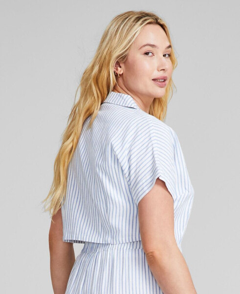 Women's Button-Front Linen Blend Shirt
