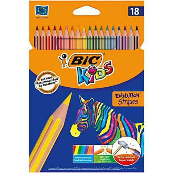 Цветные карандаши BIC разноцветные 18 предметов
