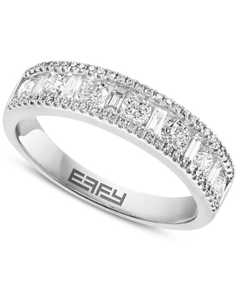 EFFY® Diamond Round & Baguette Band (3/4 ct. t.w.) in 14k White Gold