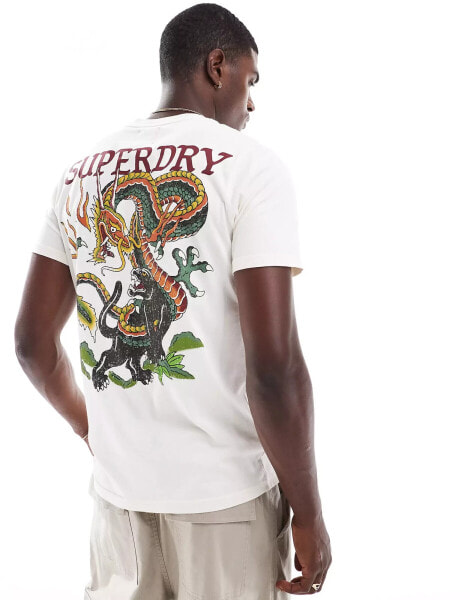 Superdry Tattoo graphic t-shirt in cream