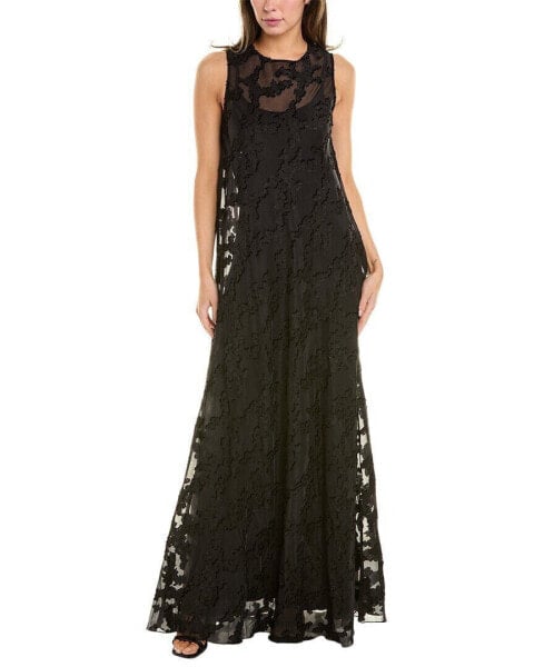 Johnny Was Flower Jacquard Maxi Dress Women's Black Xs