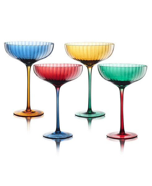 Festive Coupe Glasses, Set of 4