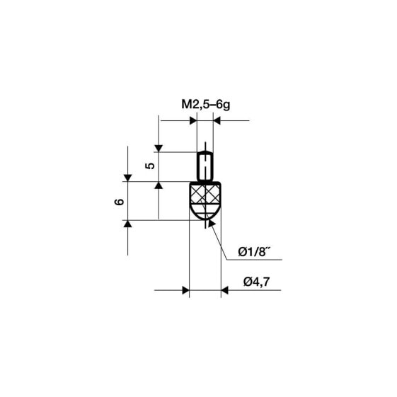 Käfer Messeinsatz Ø 3 mm Länge 6 mm Kugel M2,5 Kunststoff passend zu Messuhren