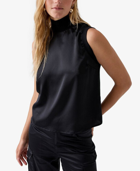 Women's Nights Like This Satin-Front Sleeveless Top