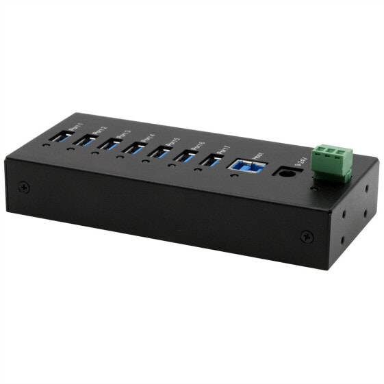 Аксессуары Exsys Hub USB 3.2 Gen 1 Metall 7-портовый DIN-Rail 15KV ESD Schutz Tiveco