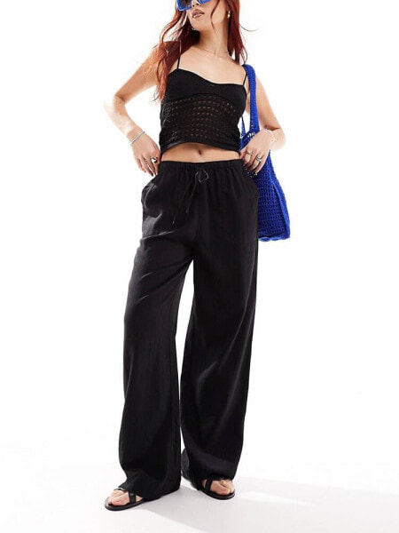 Nobody's Child Shona wide leg trouser in black