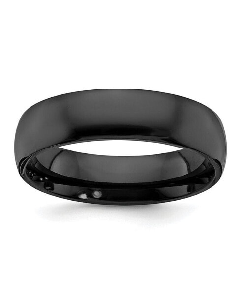 Black Zirconium Polished Wedding Band Ring