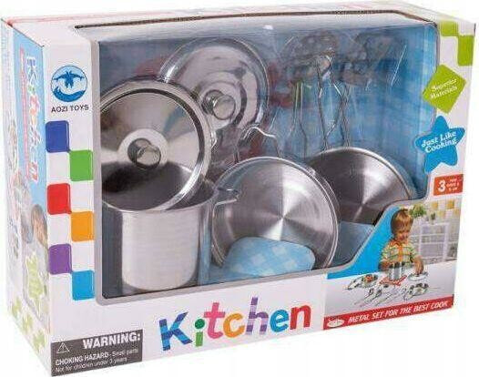Детский кухонный набор Askato Zestaw гарнитур металлических 8 элементов
