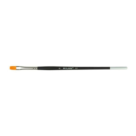 MILAN Polybag 6 Premium Synthetic Flat Paintbrushes With Short Handle Series 621 Nº 10