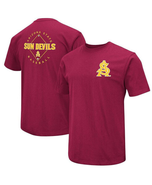 Men's Maroon Arizona State Sun Devils Baseball On-Deck 2-Hit T-shirt
