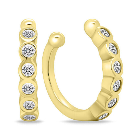 Fashion gold-plated earrings with clear zircons EA695Y