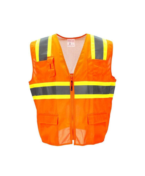 Men's Hi Vis Orange Safety Work Vest