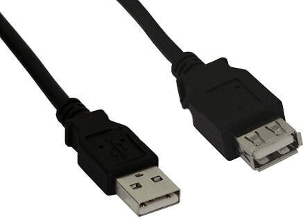 InLine USB 2.0 Extension Cable Type A male / female - black - 1.8m