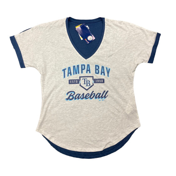 Genuine Merchandise Majestic Women's Short Sleeve Tampa Bay Rays V Neck Jersey