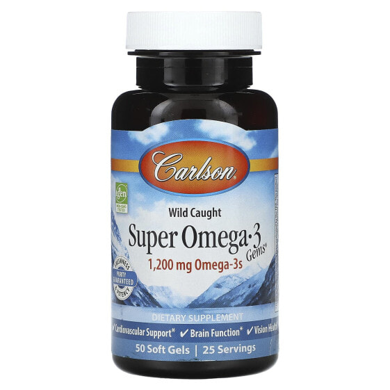 Wild Caught Super Omega-3 Gems, 1,200 mg, 50 Soft Gels (600 mg per Soft Gel)