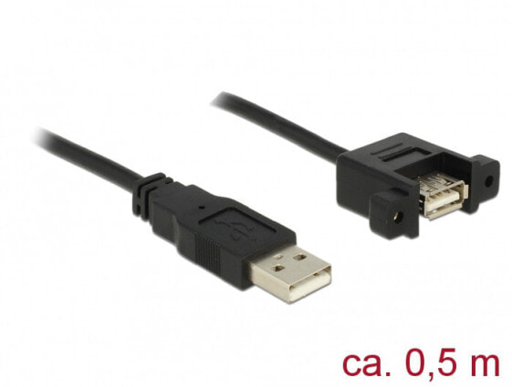 Delock 85461 - 0.5 m - USB A - USB A - USB 2.0 - 480 Mbit/s - Black