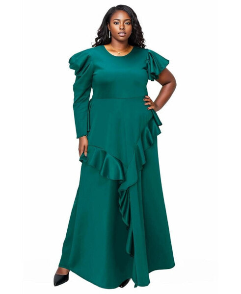 Plus Size Vivienne Ruffled Maxi Dress