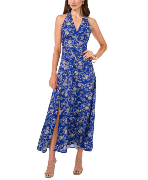 Women's Floral-Print Halter Maxi Dress